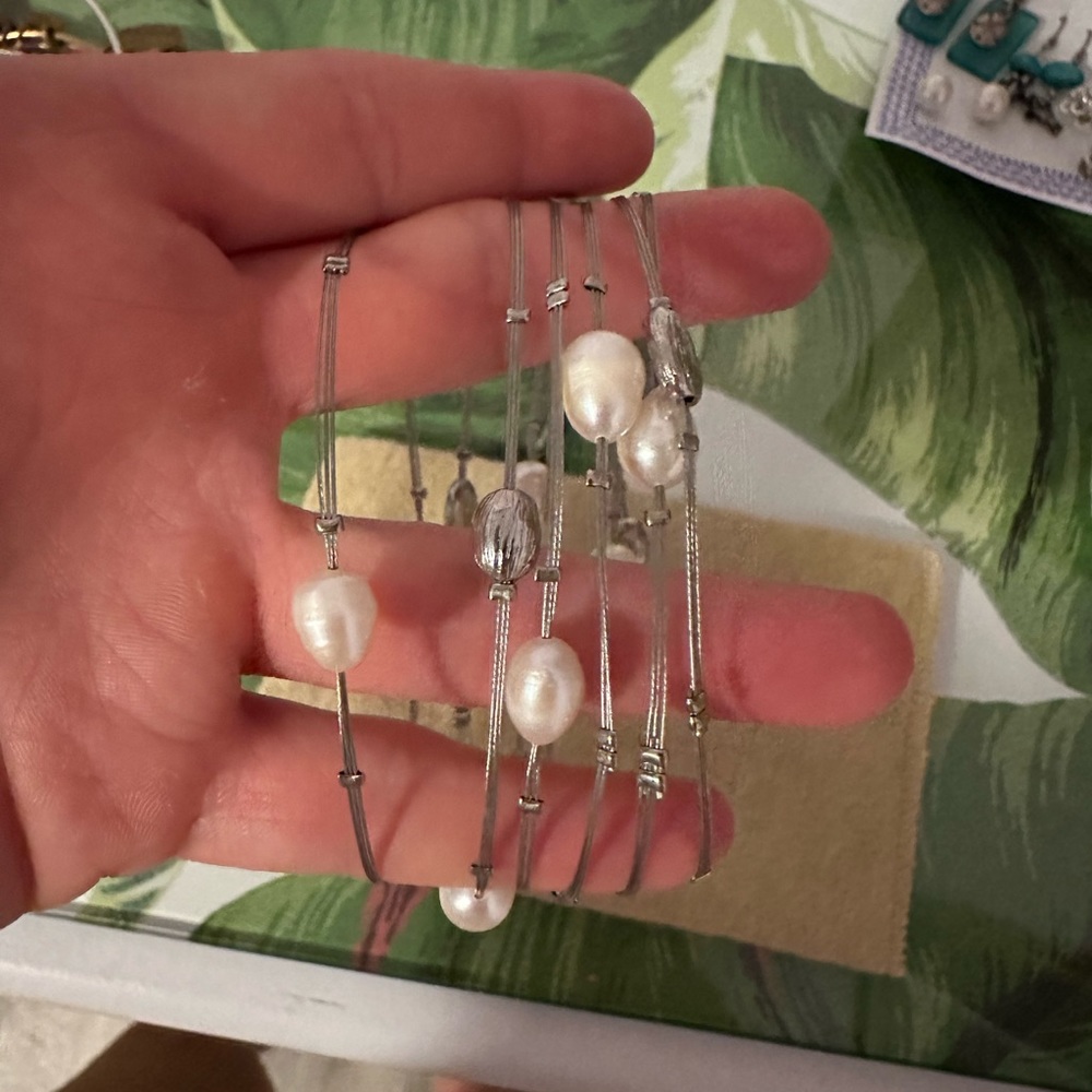 Peal And Silver Bracelet Stack - image 2